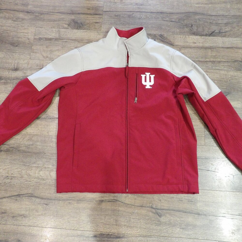 +Men's 58 Sports Sz L Maroon/Gray University of Indiana Hoosiers Full Zip Jacket